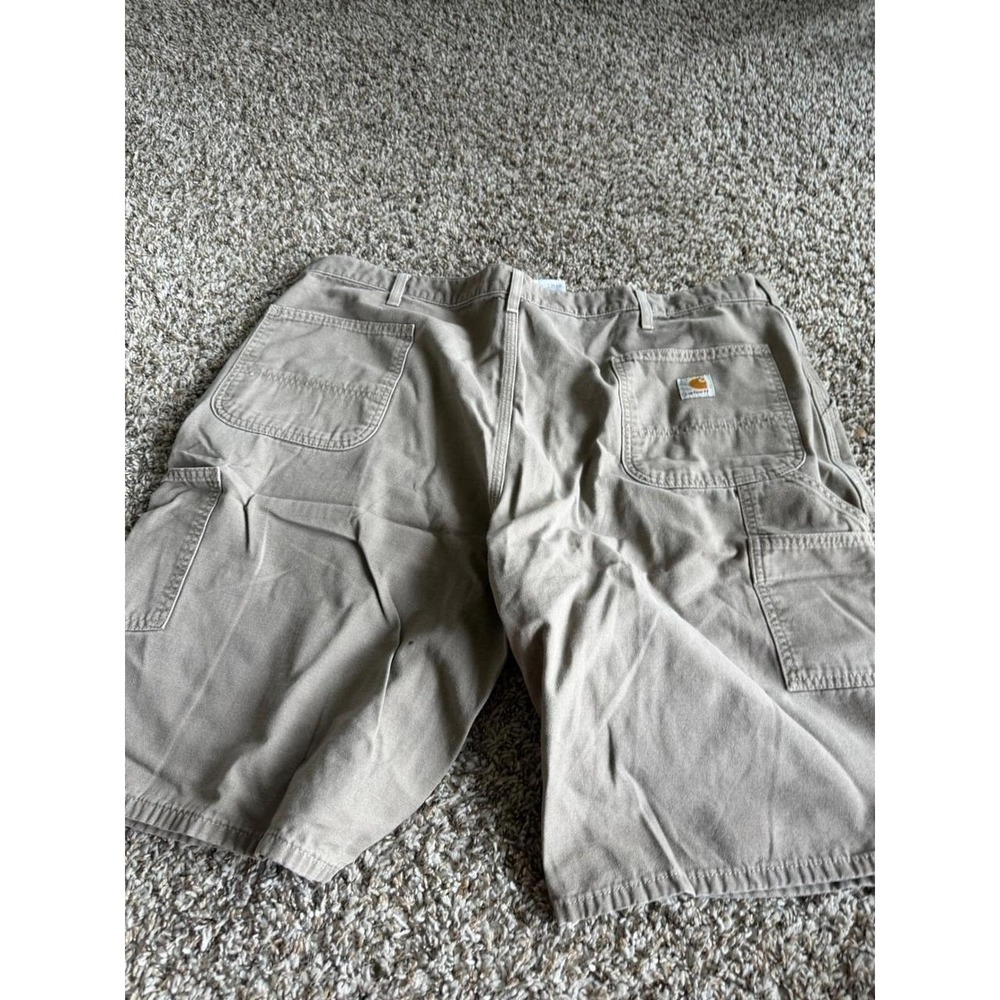 Carhartt B278 MUS Canvas Carpenter Shorts Mens 44 Mushroom Tan Workwear Utility